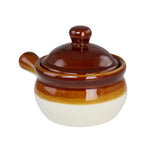 Elama 4-Piece Long-Handle 15-Ounce French Onion Soup Bowls with Lids