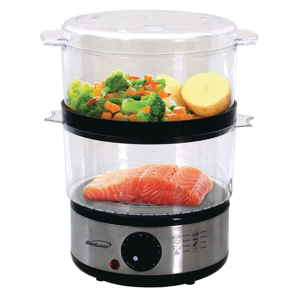 Brentwood TS-1005 2-Tier 5-Quart Electric Food Steamer with Stainless Steel Base