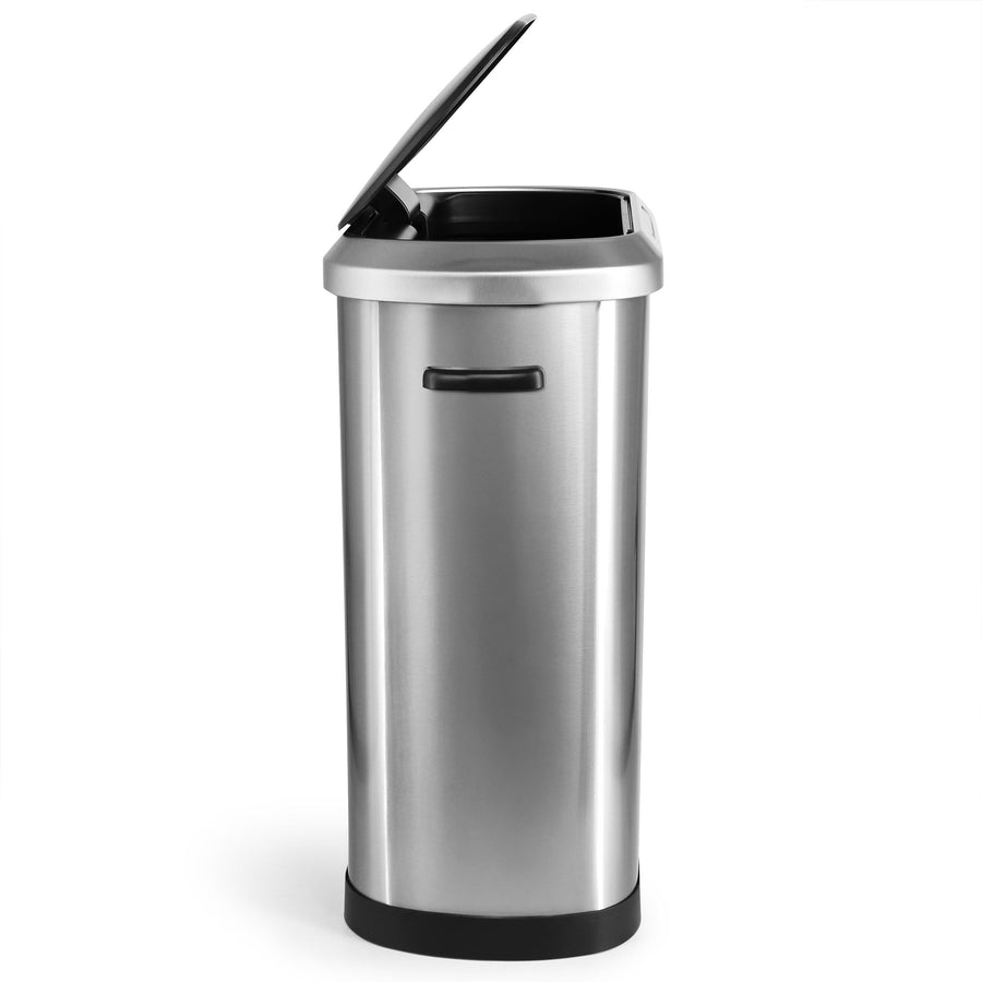 Elama ELM-U8-50L 13 Gallon Automatic Infrared Sensor Trash Can, Hands-Free Lid, Brushed Silver with Black Top