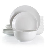 Elama Luna 18 Piece Glossy White Porcelain Dinnerware Set, Service for 6