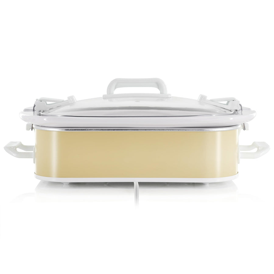 MegaChef MGSL-5000-C 3.5-Quart Casserole Slow Cooker with Locking Lid, Cream