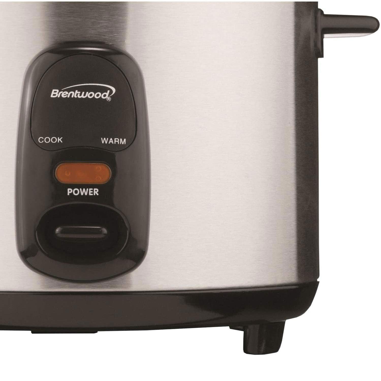 Brentwood TS-15 8-Cup Uncooked / 16-Cup Cooked Rice Cooker – 500W Stainless Steel One-Touch with Non-Stick Inner Pot, Tempered Glass Lid, Auto Keep-Warm
