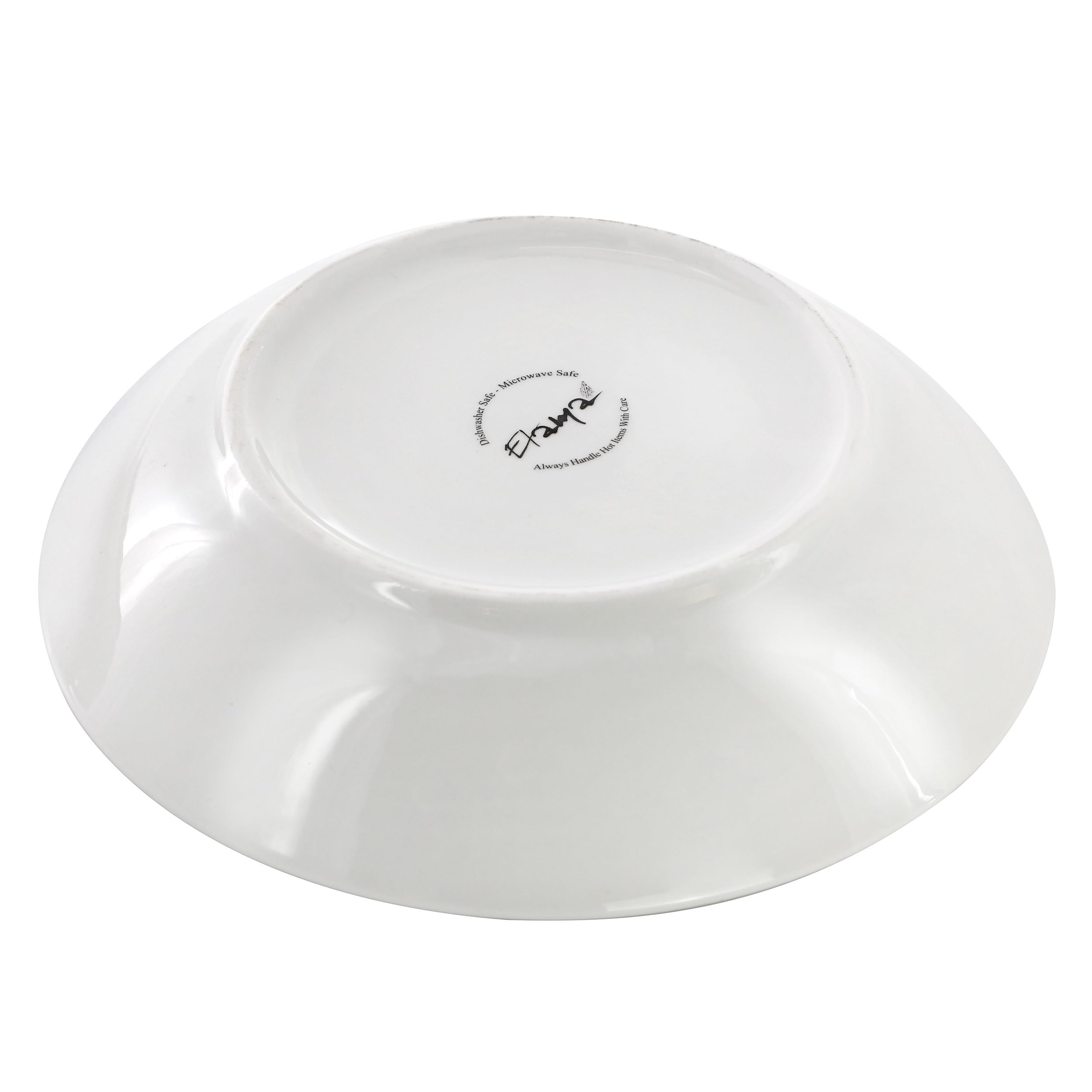 Elama Sarah 18 Piece Porcelain Ribbon Lined Dinnerware Set, Service for 6 in White and Black
