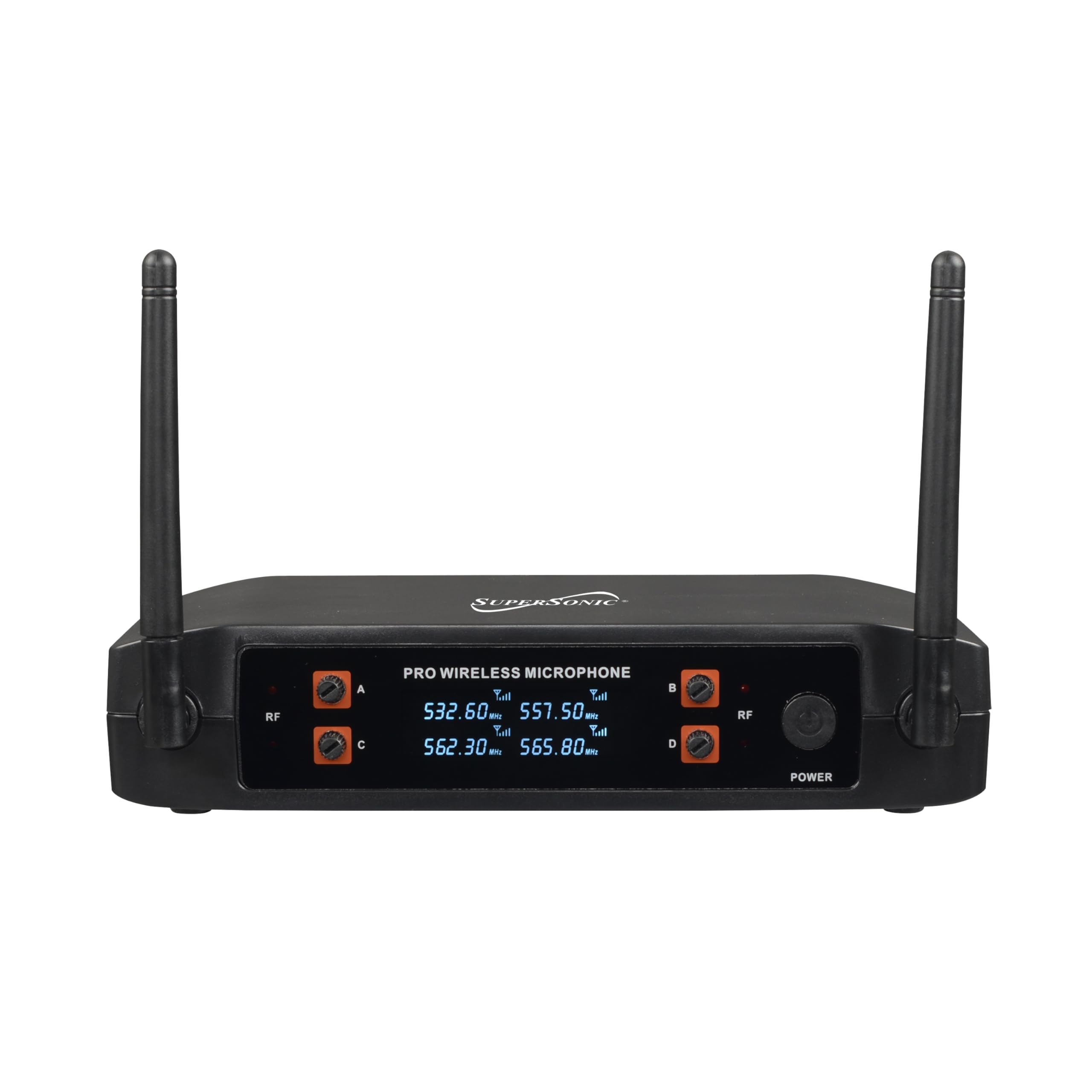 SuperSonic SC-909 2.4G 4-Channel Wireless Microphone System - Four Handheld Mics, 160ft Range, Balanced & Mix Outputs