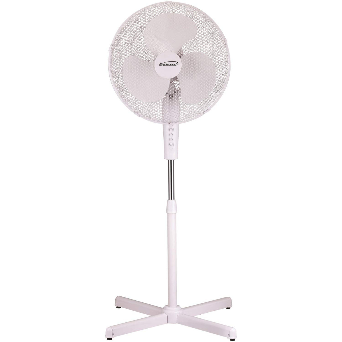 Brentwood Kool Zone F-16SMW 16 in. 3-Speed Oscillating Stand Fan, White