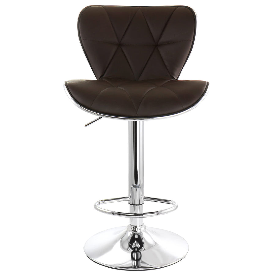Elama ELM-712 Diamond Tufted Faux Leather Bar Stools, Brown, Set of 2