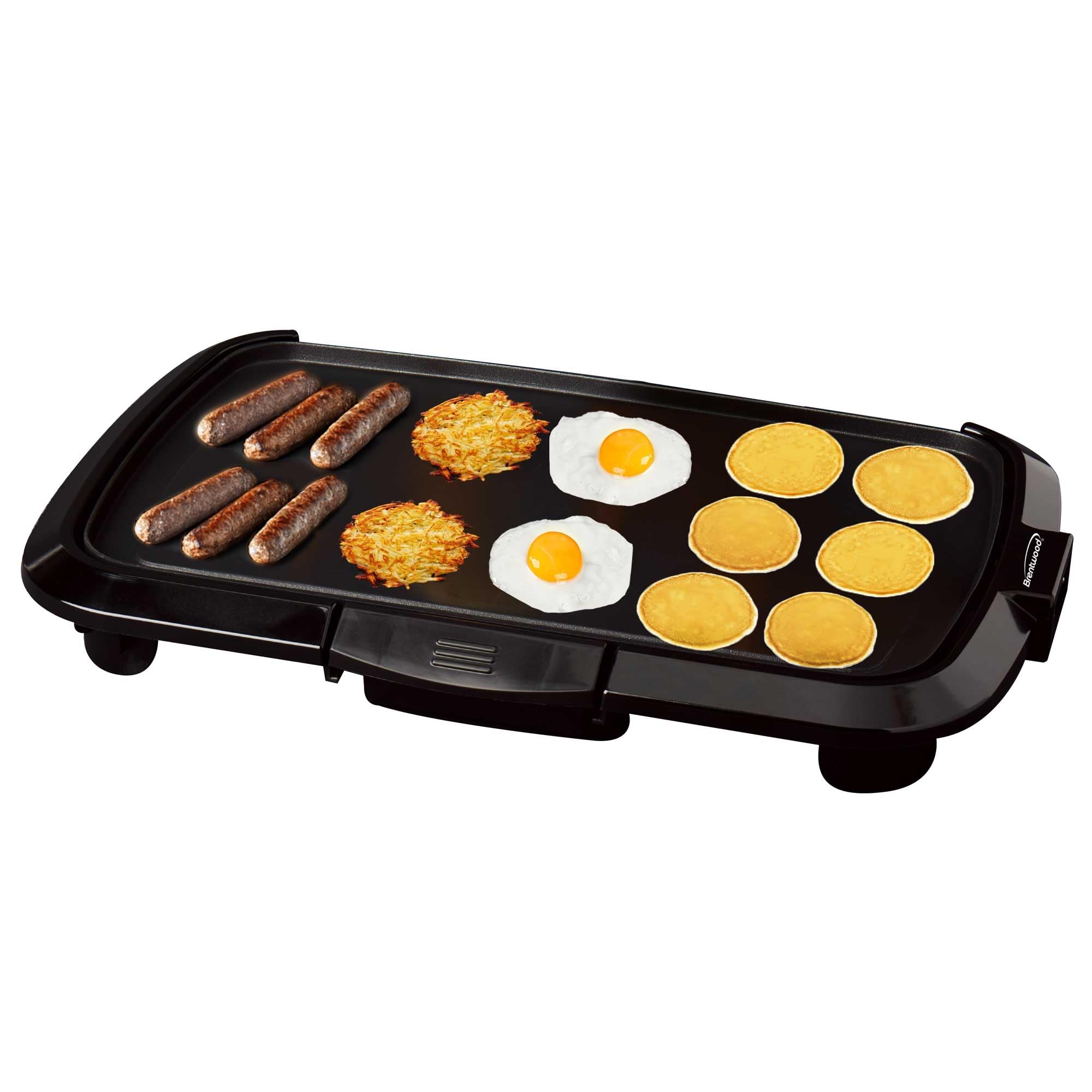 Brentwood TS-821 16 x 10 in Non-Stick Electric Griddle with Removable Drip Tray - Black, 1200W