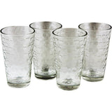 Gibson Home Great Foundations 16 oz clear glass tumblers, set of 4, embossed square pattern