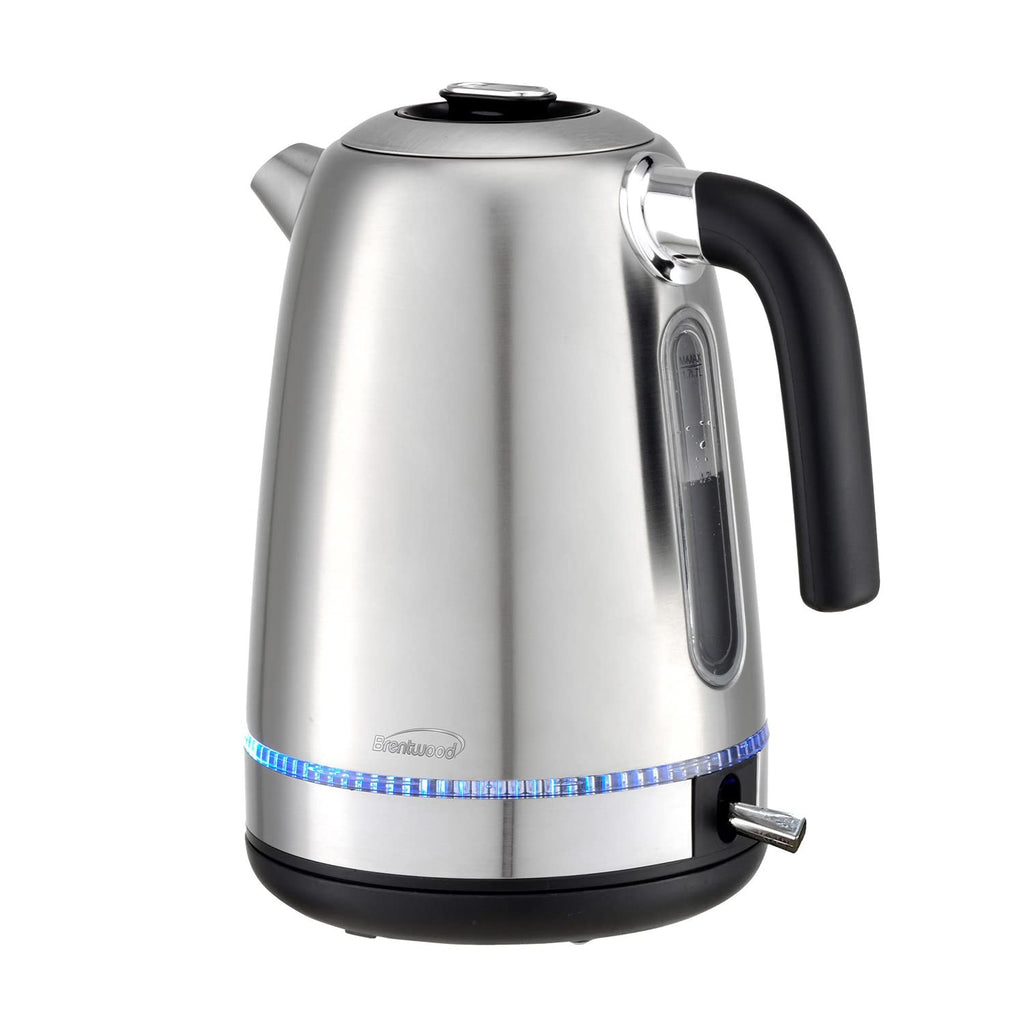 Brentwood KT-1792S silver 1.7-liter stainless steel cordless electric kettle