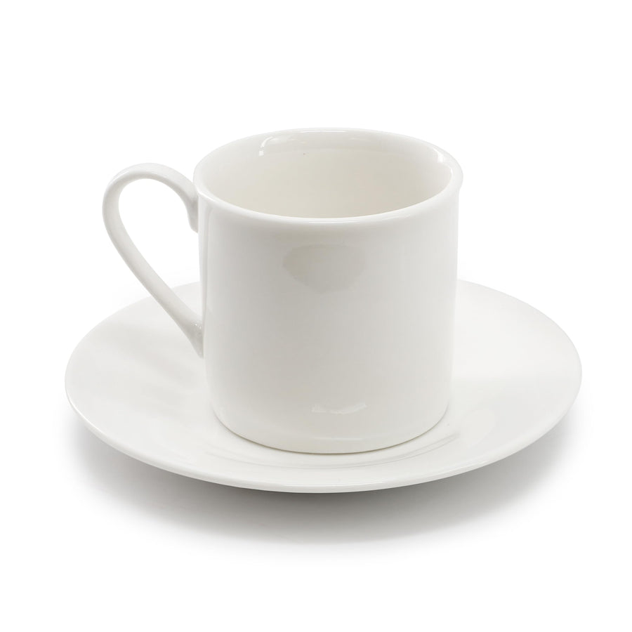 Elama Aspin 12-Piece Porcelain Espresso Cup Set with Saucers, 2.5 oz, White
