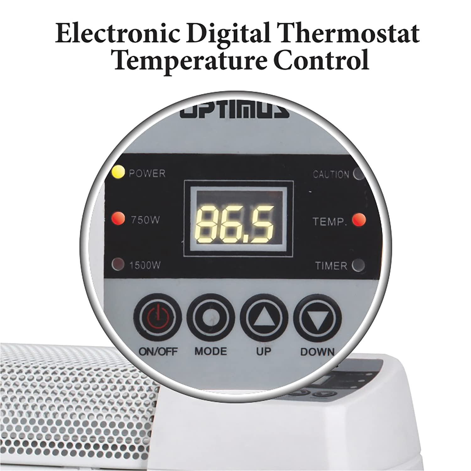 Optimus 30-Inch Baseboard Convection Heater, Digital Thermostat