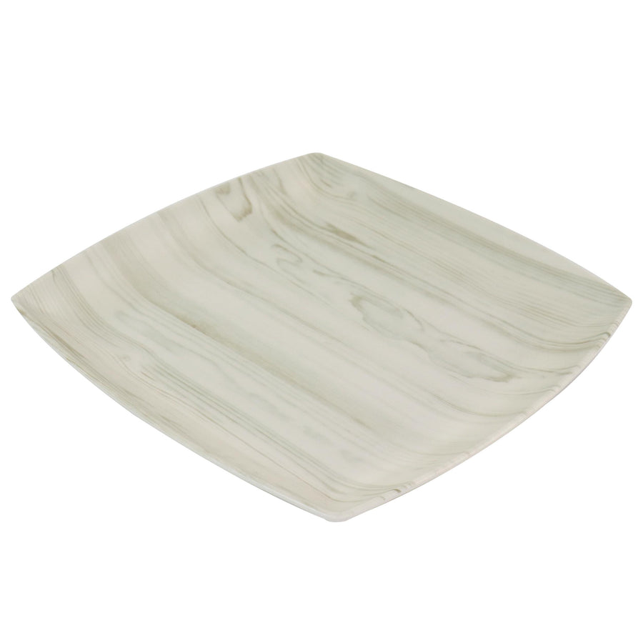 Gibson Home Woodgrain 12-Piece Melamine Dinnerware Set, Service for 4, White