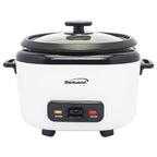Brentwood RC-5016W 16-Cup Cooked Rice Cooker with Steam Tray - White, 500W with Measuring Cup & Spatula