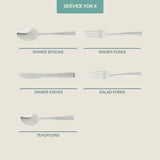 Gibson Home Hammered Stainless Steel Flatware Set, 20-Piece Service for 4, Mirror Polished, Royal Brighton