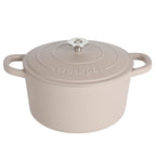 Crock-Pot Artisan 7-Quart European Round Enameled Cast Iron Dutch Oven – Matte Dusty Pink, Oven-Safe to 500°F