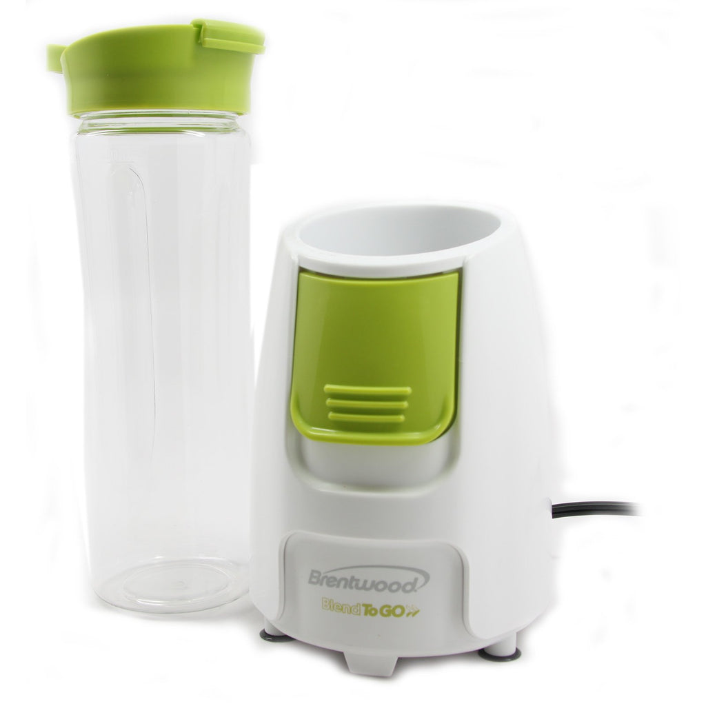 Brentwood JB-196 300-watt personal blender in white and green with 20 oz Tritan travel cup