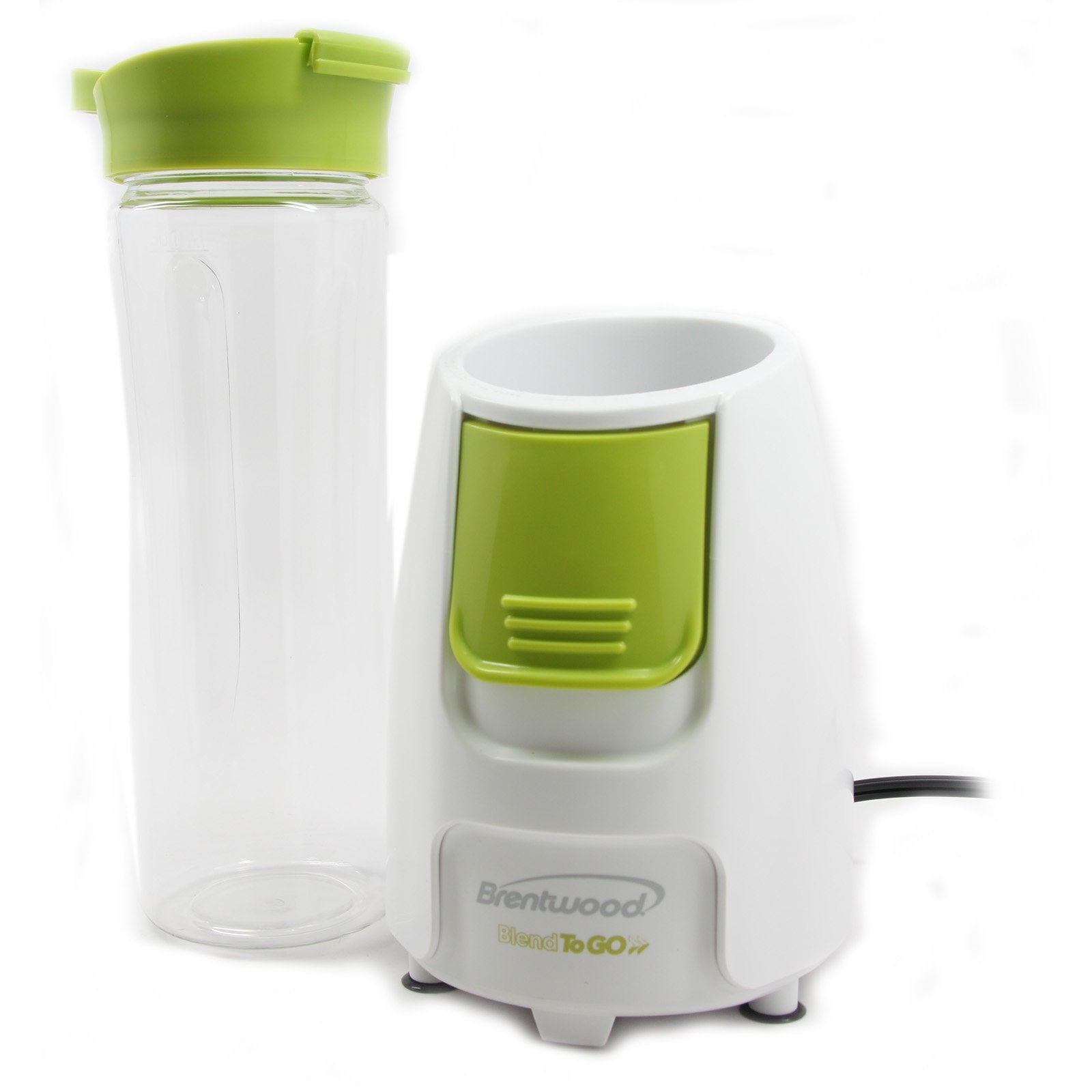 Brentwood JB-196 300-watt personal blender in white and green with 20 oz Tritan travel cup