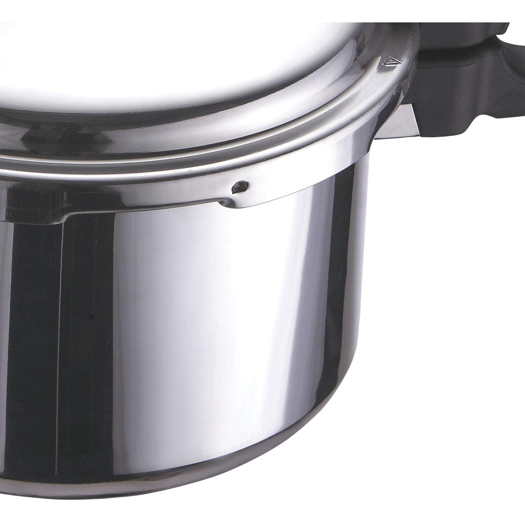 Brentwood BPC-110 7.5-Quart Aluminum Stovetop Pressure Cooker - Silver, 3 Safety Valves, Dishwasher Safe