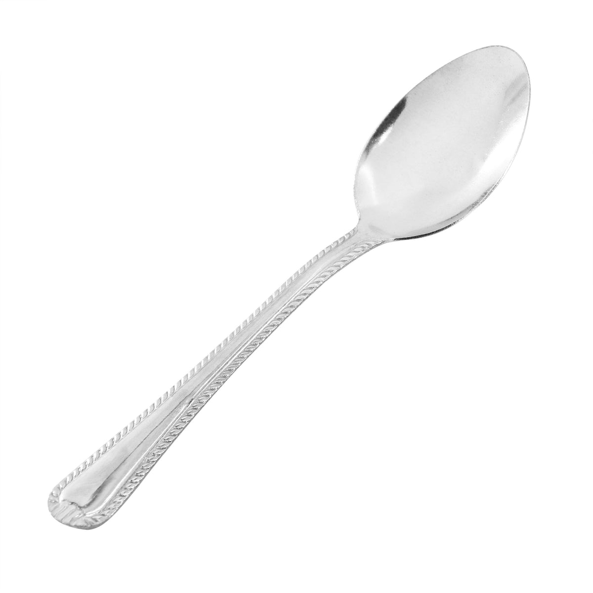 Gibson Home Tustin Stainless Steel Teaspoons, Set of 6, 5.8 Inch with Embossed Stripe Handles, Silver