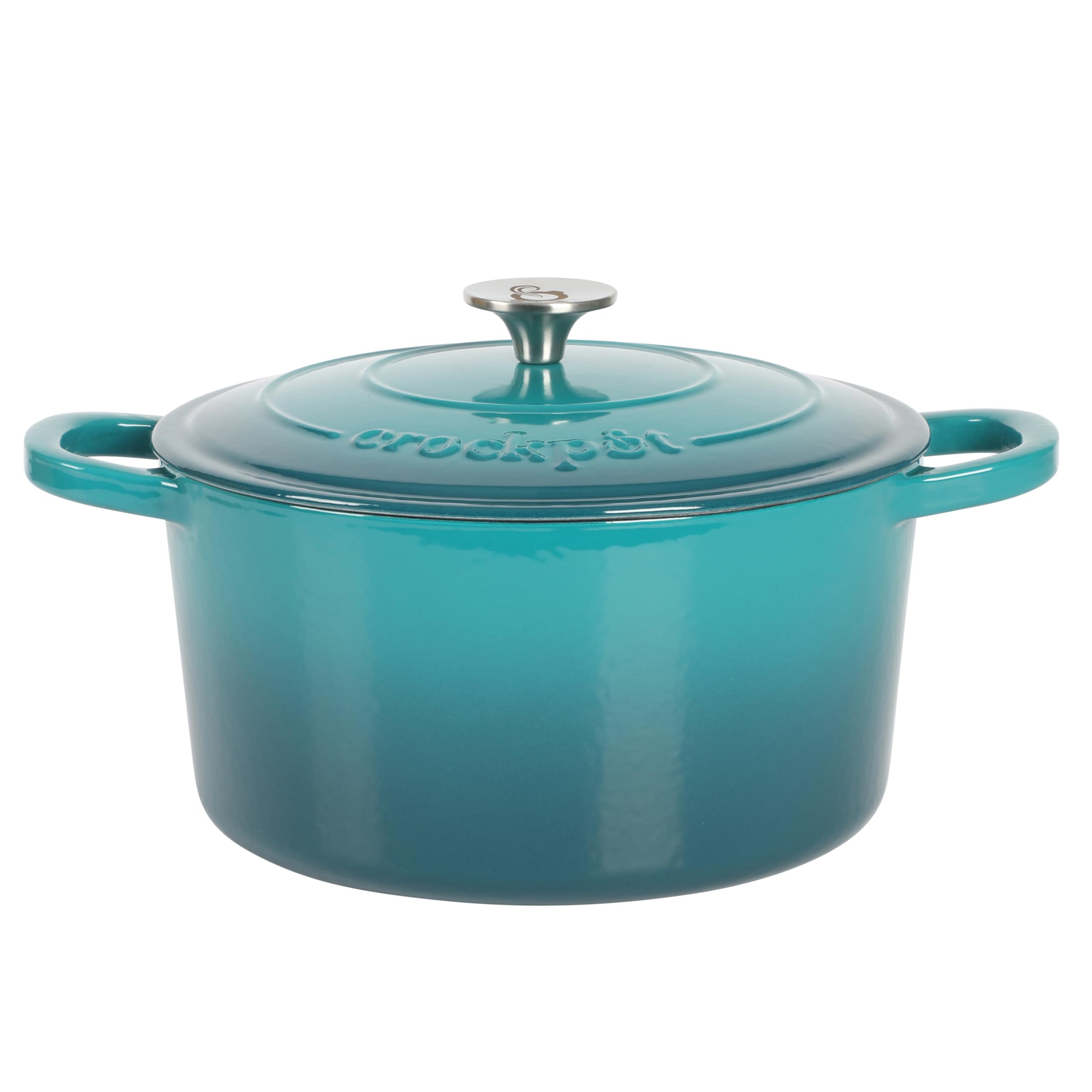 Crock-Pot Artisan 7-Quart Round Enameled Cast Iron Dutch Oven with Lid – Teal Ombre