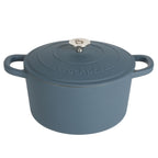 Crock-Pot Artisan 7-Quart Round European Enameled Cast Iron Dutch Oven with Lid – Matte Navy Blue