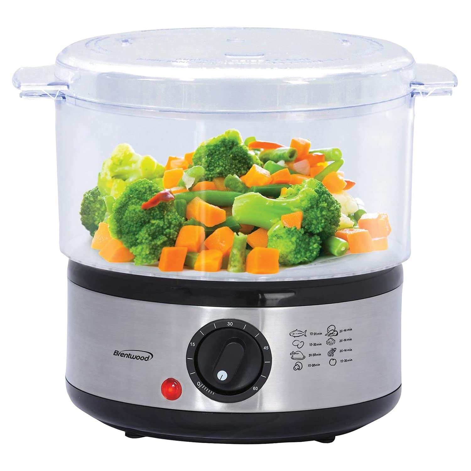Brentwood TS-1005 2-Tier 5-Quart Electric Food Steamer with Stainless Steel Base
