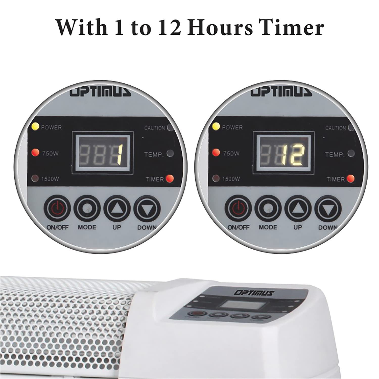 Optimus 30-Inch Baseboard Convection Heater, Digital Thermostat