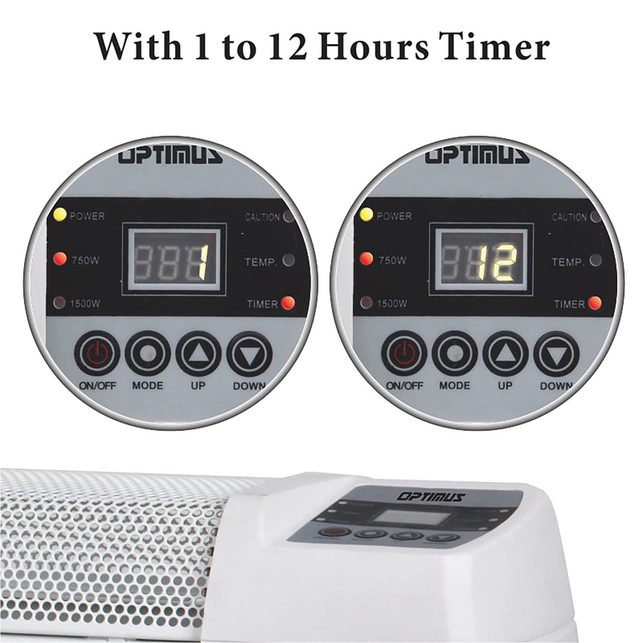 Optimus 30-Inch Baseboard Convection Heater, Digital Thermostat