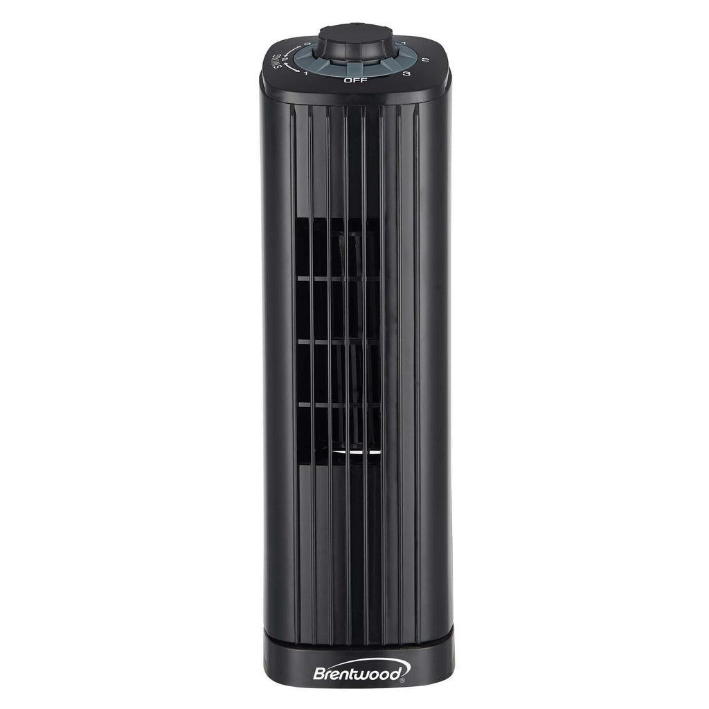 Brentwood 14-inch black oscillating portable tower fan