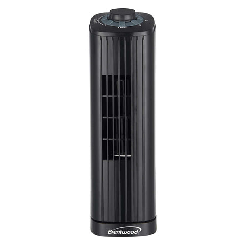 Brentwood 14-inch black oscillating portable tower fan