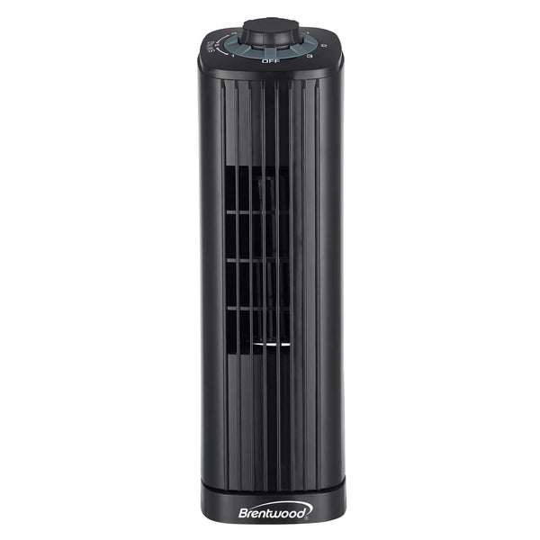 Brentwood 14-inch black oscillating portable tower fan