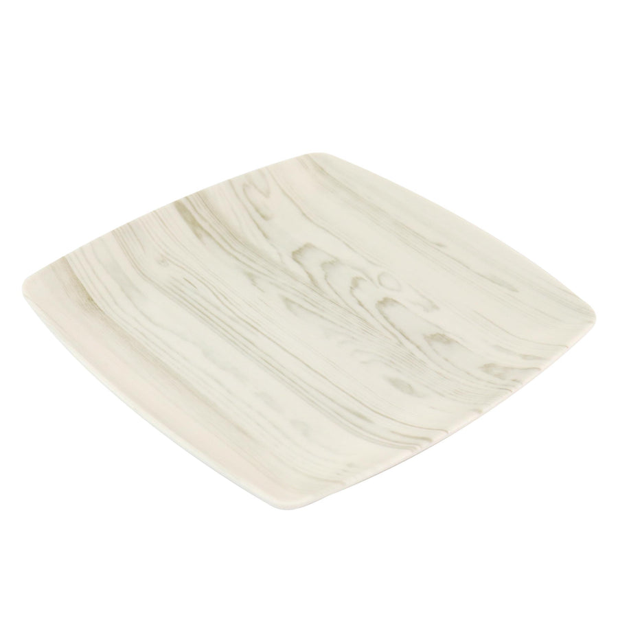 Gibson Home Woodgrain 12-Piece Melamine Dinnerware Set, Service for 4, White
