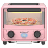 Brentwood pink 3-liter mini toaster oven with stainless steel heating element