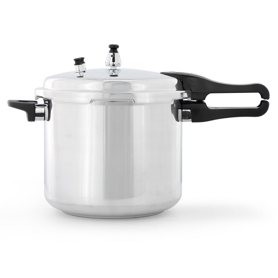 MegaChef MC-9500 9.5 Quart Aluminum Stovetop Pressure Cooker with Steamer Rack, Induction-Ready Base, Non-Electric