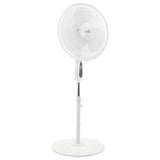Vie Air 16 Inch Oscillating Pedestal Stand Fan with Remote & 7.5-Hour Timer, 3-Speed, Adjustable Height, White