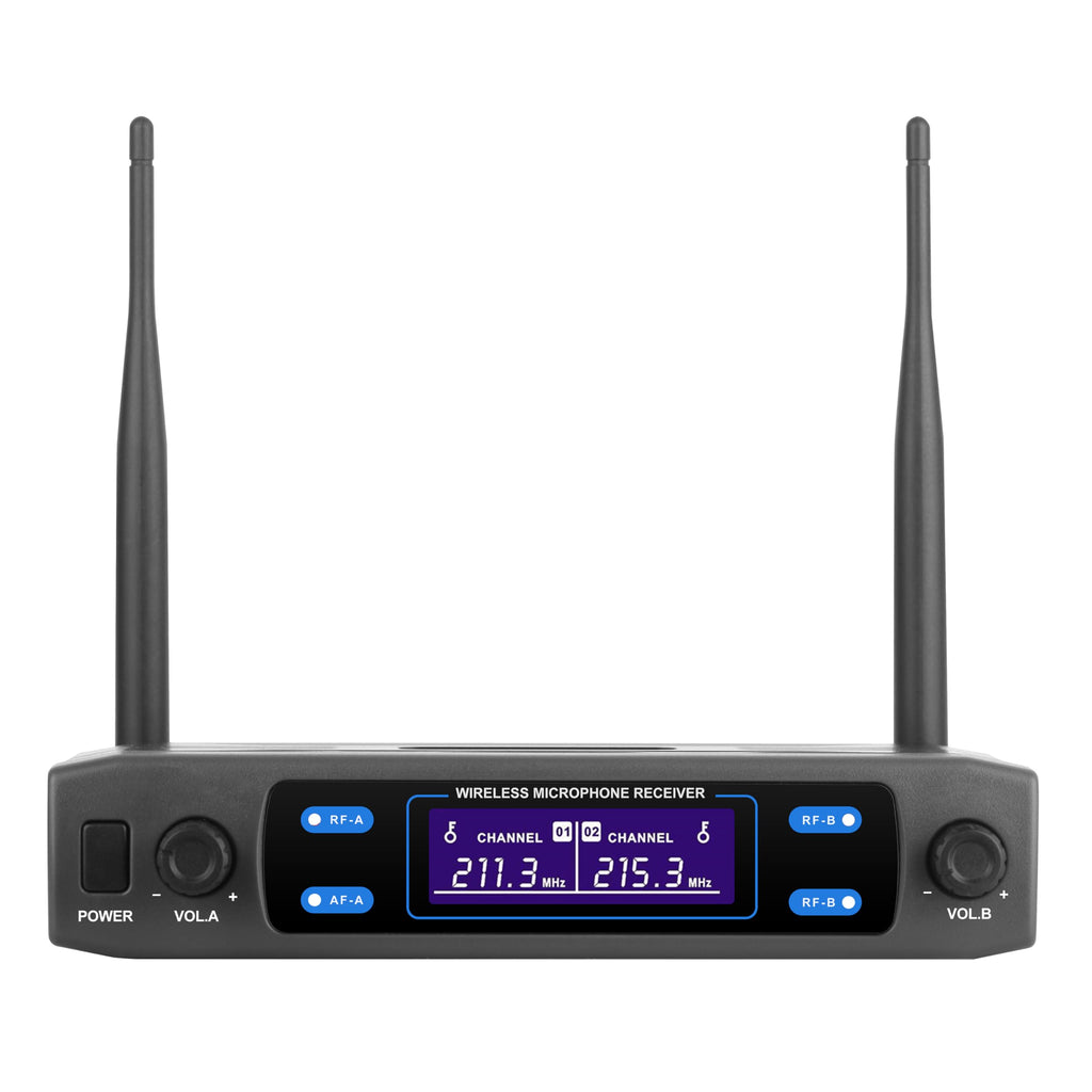 SuperSonic SC-910VHF Dual Fixed-Channel VHF Wireless Microphone System - 2 Handheld Mics, 100ft Range, XLR and 1/4in Outputs, Aluminum Case
