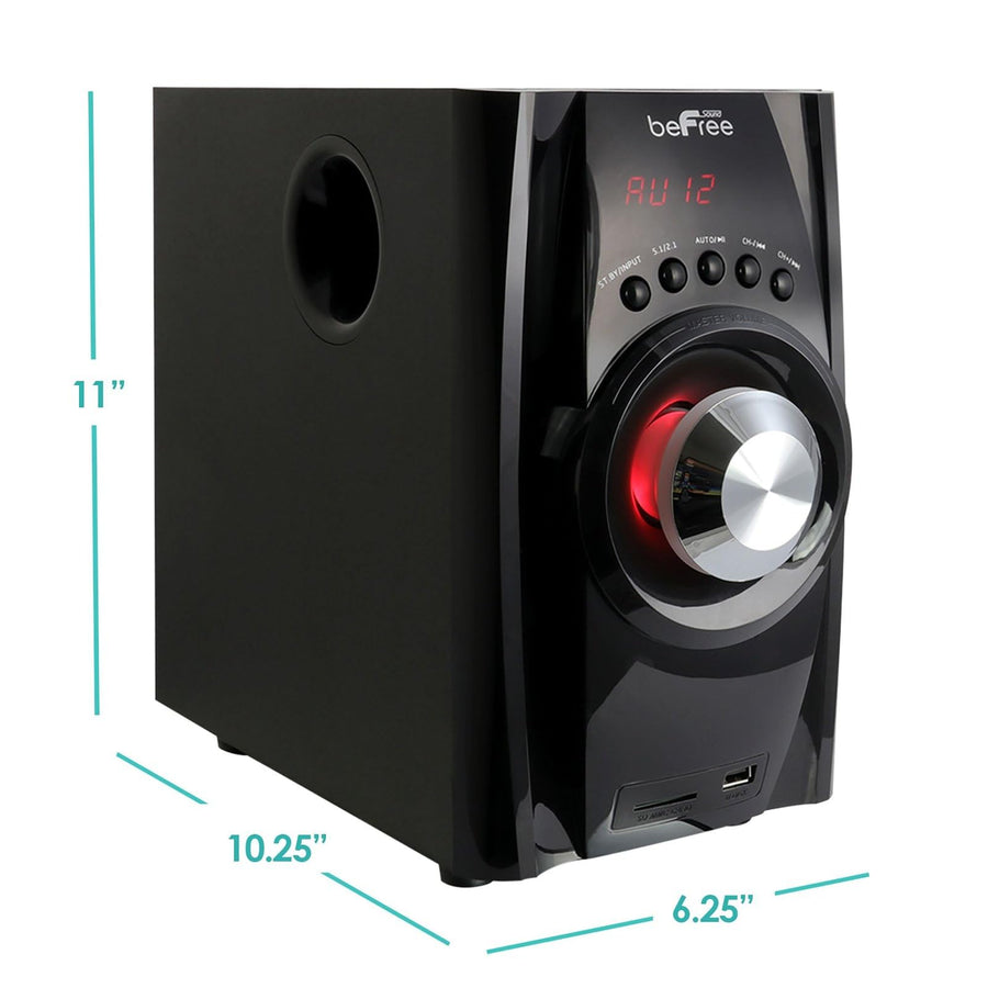 beFree Sound BFS-410 5.1 Channel Bluetooth Surround Sound Speaker System, Red