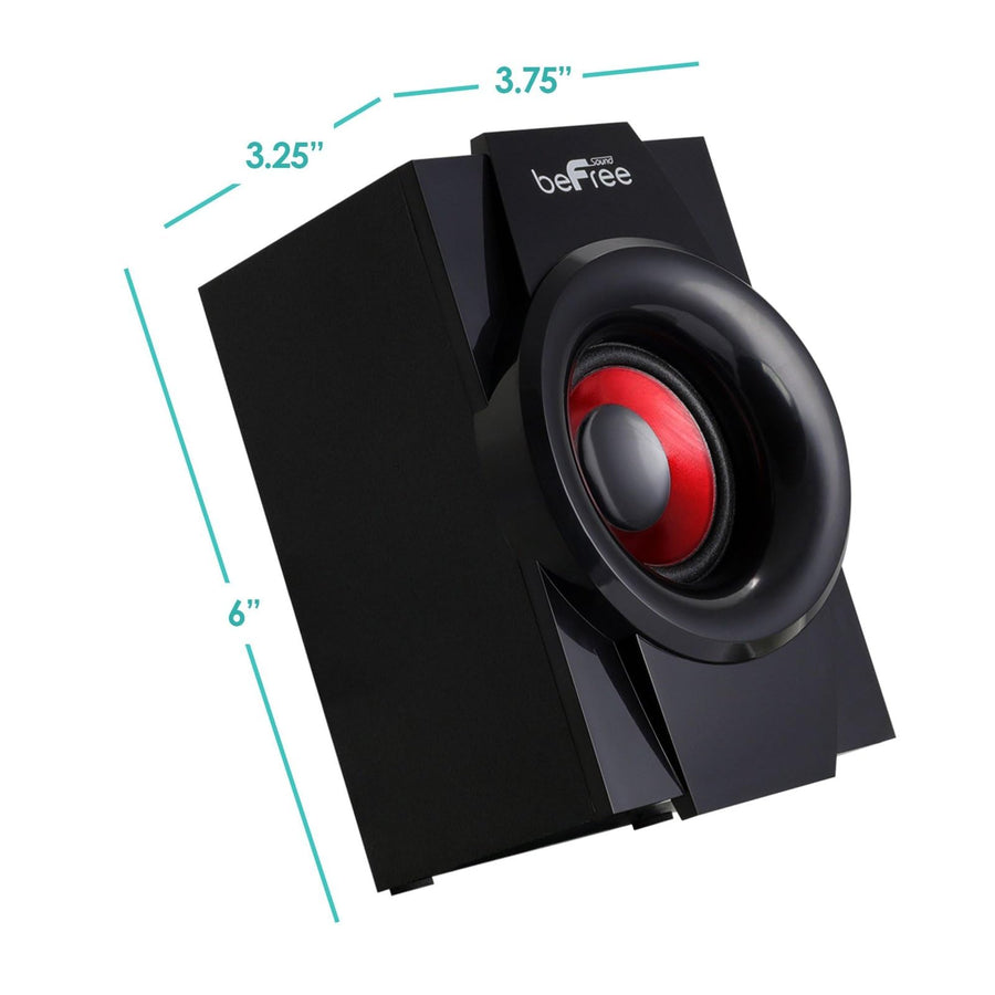 beFree Sound BFS-410 5.1 Channel Bluetooth Surround Sound Speaker System, Red