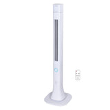 Optimus F-7585WH 48 Inch Pedestal Tower Fan with Remote, LED Display, Bluetooth Speaker & Night Light, White