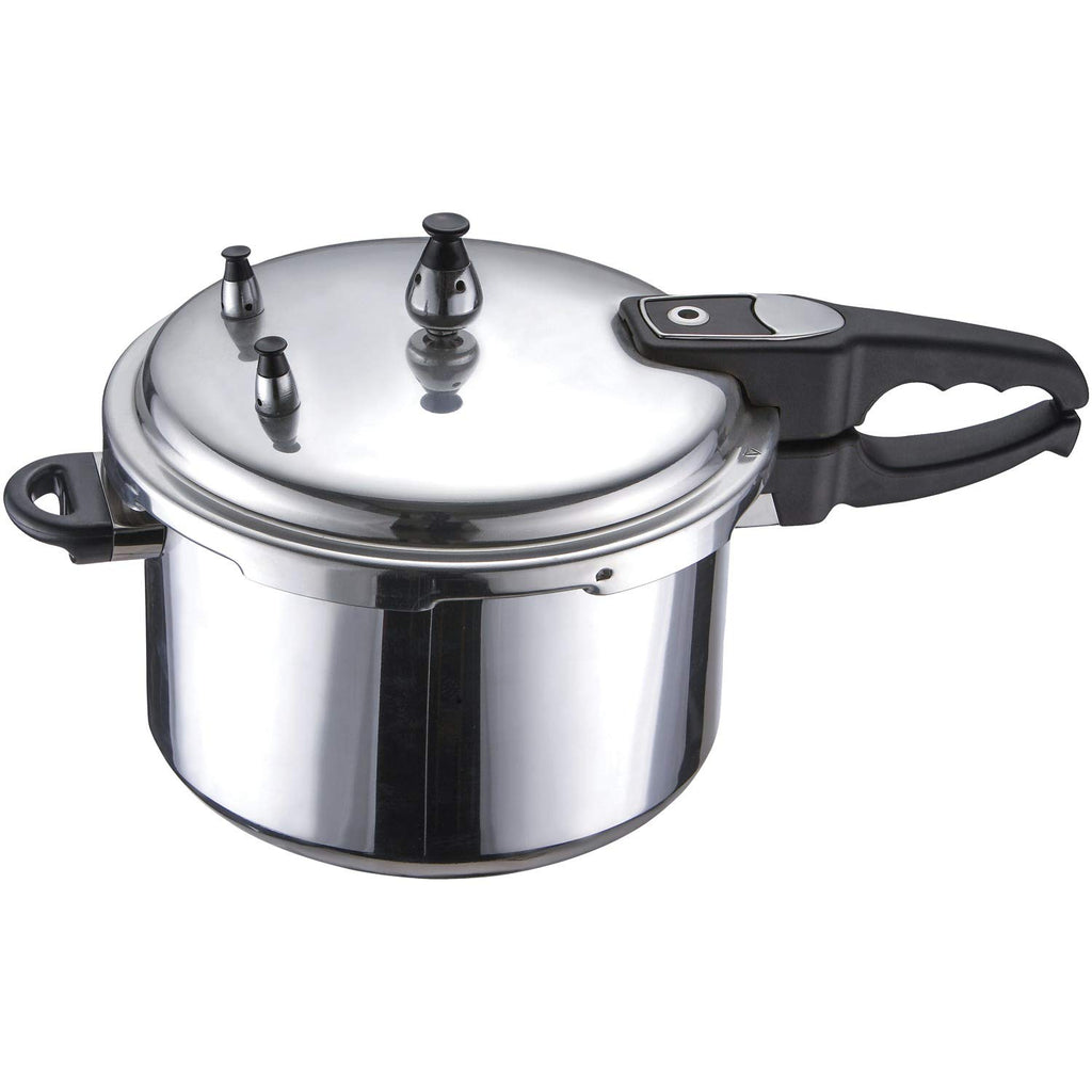 Brentwood BPC-110 7.5-Quart Aluminum Stovetop Pressure Cooker - Silver, 3 Safety Valves, Dishwasher Safe