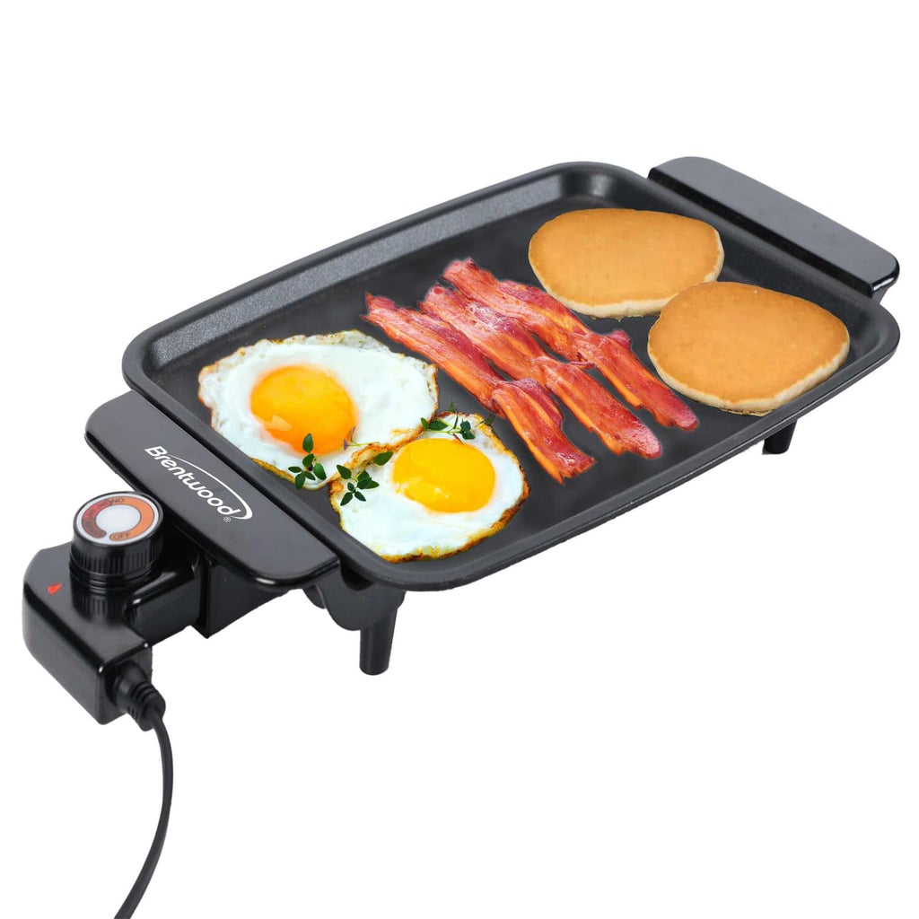 Brentwood TS-810 12 x 10 Inch Ceramic Non-Stick Electric Griddle - Black, 1200W PFAS-Free with Adjustable Temperature