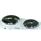 Brentwood TS-368 1500W Electric Double Burner – White Portable Countertop Cooktop