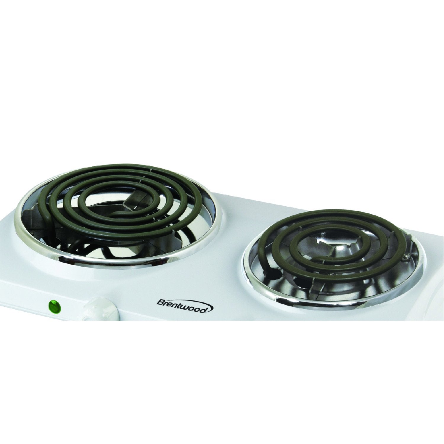 Brentwood TS-368 1500W Electric Double Burner – White Portable Countertop Cooktop
