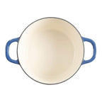Crock-Pot Artisan 7-Quart Round Enameled Cast Iron Dutch Oven – Sapphire Blue, Durable Heavy-Duty Cookware for Slow Cooking, Baking, Roasting with Lid