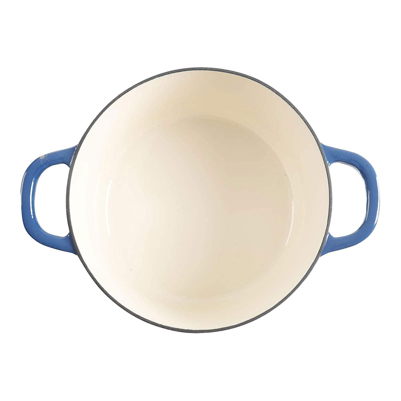 Crock-Pot Artisan 7-Quart Round Enameled Cast Iron Dutch Oven – Sapphire Blue, Durable Heavy-Duty Cookware for Slow Cooking, Baking, Roasting with Lid