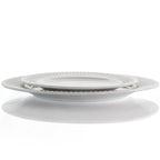 Elama Elle 18-Piece Porcelain Dinnerware Set with 2 Large Serving Bowls – White Textured Plates, Service for 4