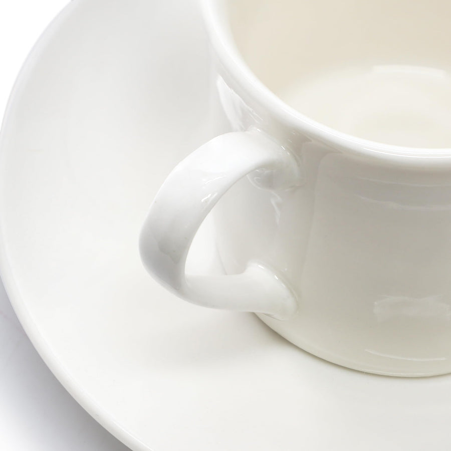 Elama Aspin 12-Piece Porcelain Espresso Cup Set with Saucers, 2.5 oz, White