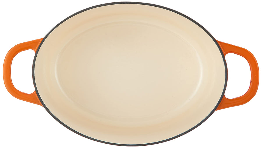 Crock-Pot Artisan 7-Qt Oval Enameled Cast Iron Dutch Oven, Sunset Orange
