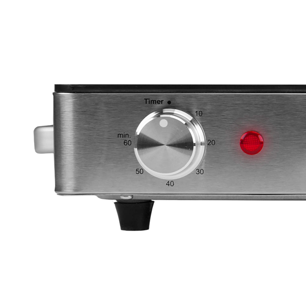 Brentwood Select TS-381 1200W Single Infrared Electric Countertop Burner with 60-Minute Timer - Stainless Steel
