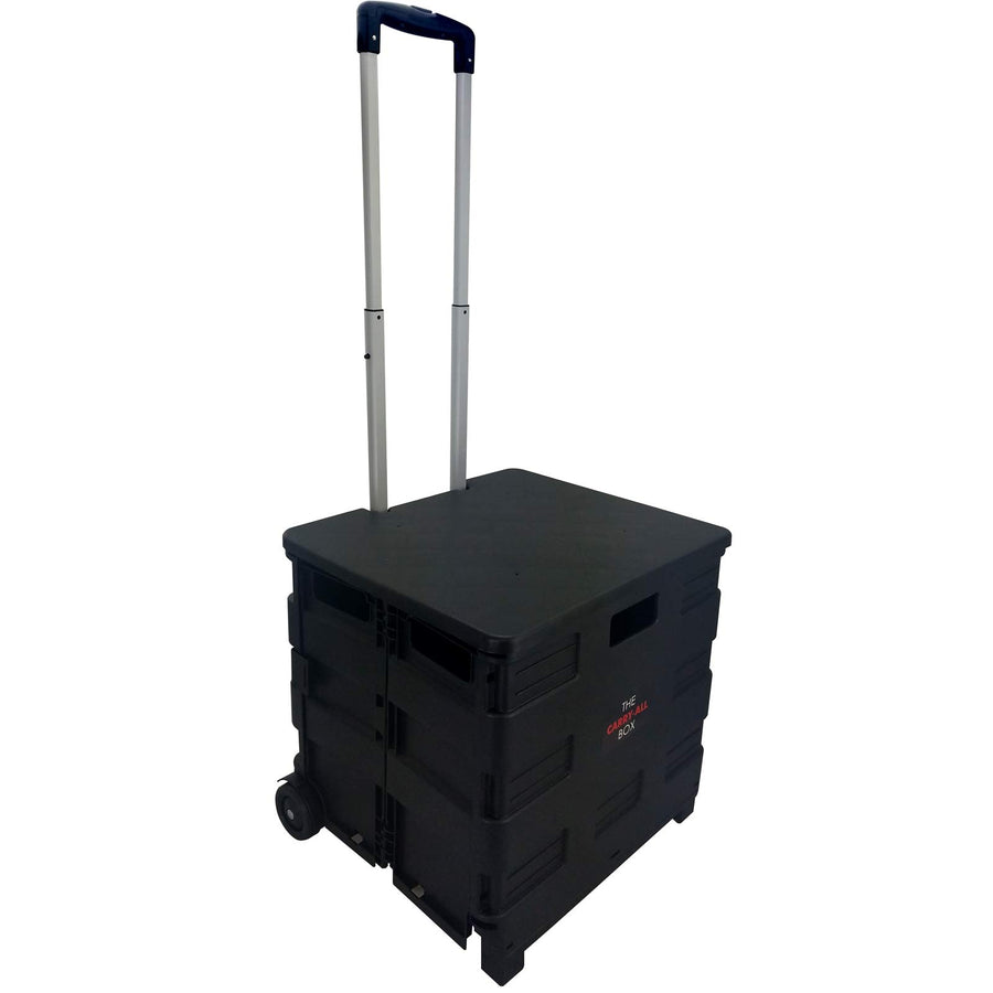 Elama Home Heavy-Duty Collapsible Utility Cart with Lid, Folding Carry-All, Black